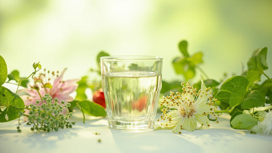 supliment lichid între plante verzi pe fundal luminos, atmosferă liniștitoare și naturală